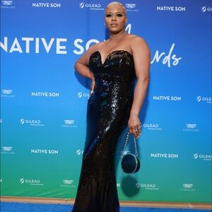 Fashion Nova Black Sequin Sweetheart Gown